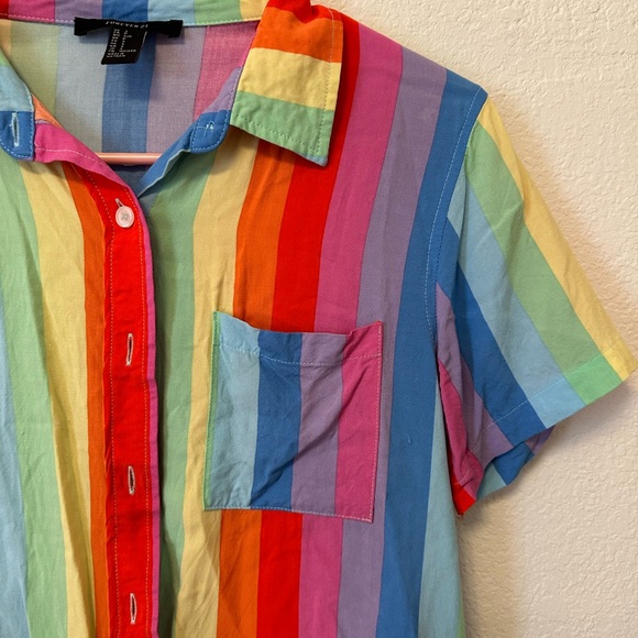 RAINBOW BUTTON UP BLOUSE - Picture 3 of 6
